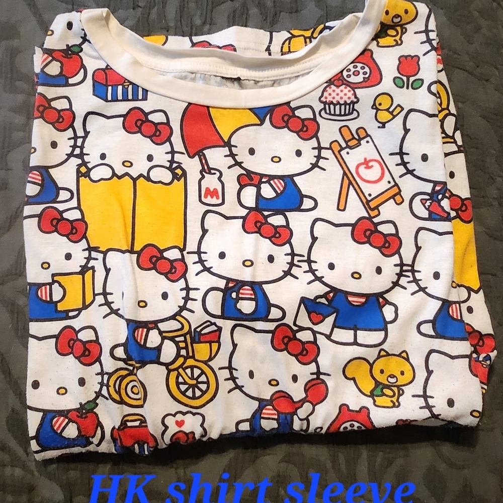 Hello Kitty White Tee with Red Bows & Yellow Accents